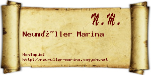 Neumüller Marina névjegykártya